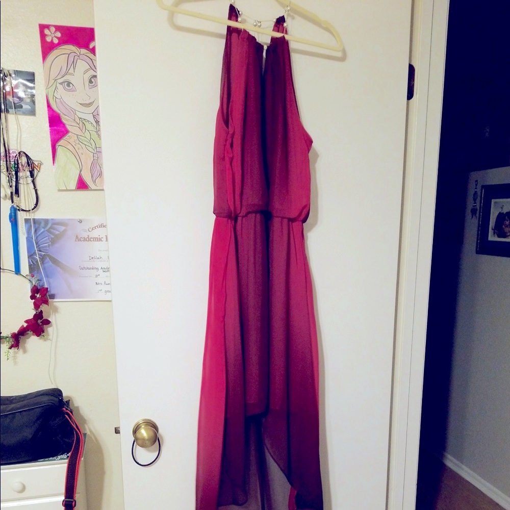 Bisou Bisou Red/Black HiLo Dress